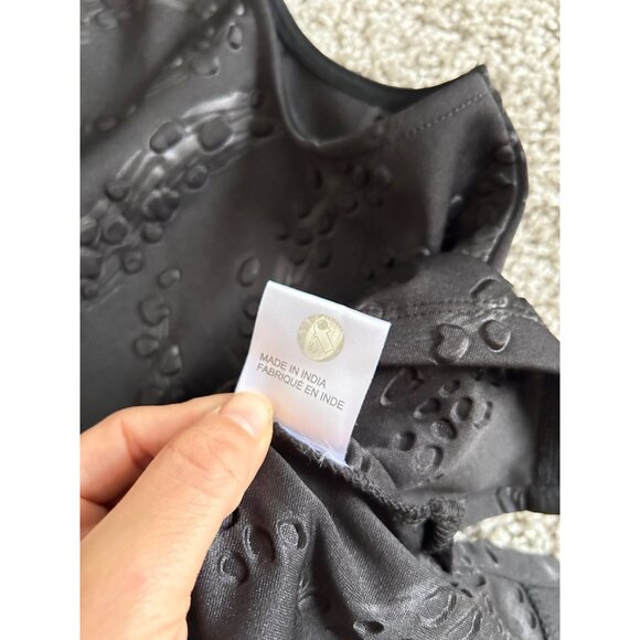 Jamie Sadock Womens Sz M Black Sleeveless Mock Neck Textured Top W/ Gold Zipperr - Picture 8 of 10